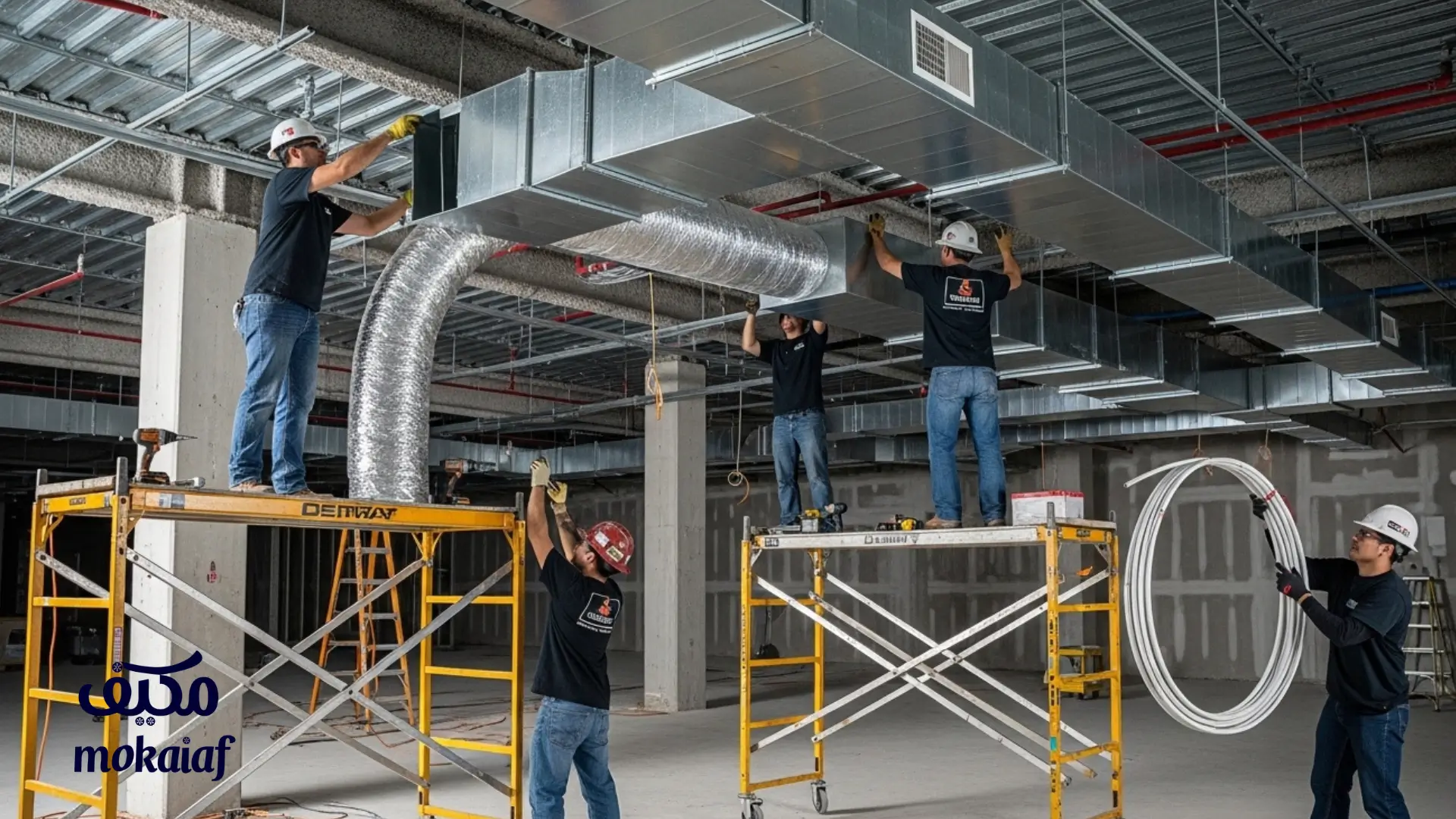 خدمات تأسيس وتمديد مواسير المكيفات المركزية السبلت